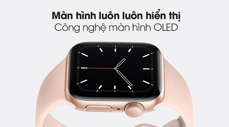 Apple Watch SE 40mm viền nhôm dây cao su hồng - màn hình OLED
